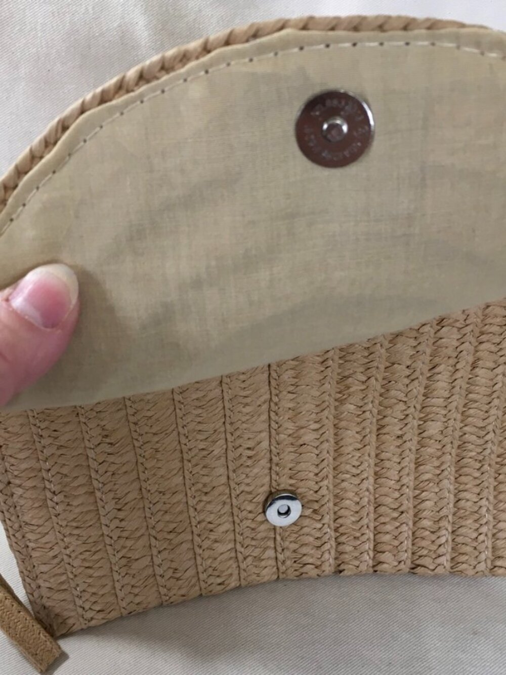 Straw Envelope Clutch Tan Purse NWOT - Picture 3 of 5